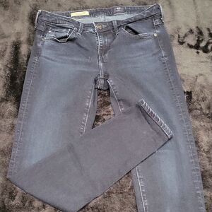 AG Adriano Goldschmied Stevie Ankle Slim Straight Blue Jeans, 26R